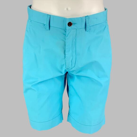 POLO by RALPH LAUREN Size 30 Blue Aqua Cotton Zip Fly Shorts - Picture 1 of 5